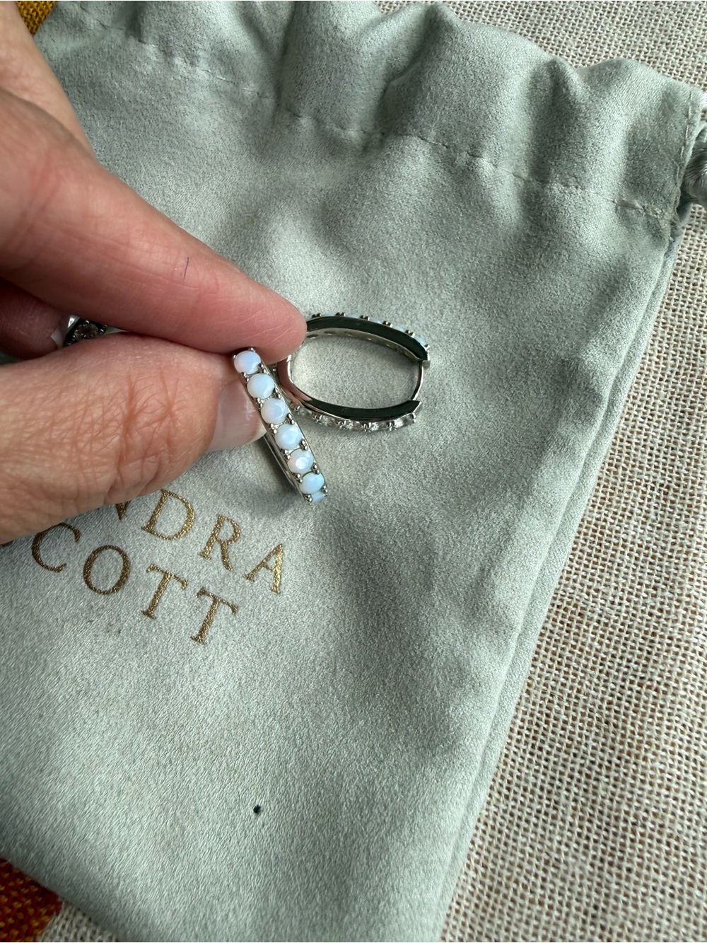 Kendra Scott Silver Crystal Huggie Hoop Earrings (2 pair) - Picture 4 of 6